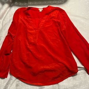 J Crew red long sleeve shirt Medium